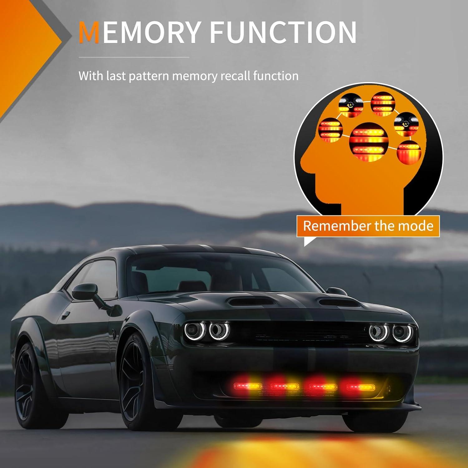 imageNilight 6LED Emergency Strobe Lights 4PCS Ultra slim Surface Mount Hazard Caution Light bar 1224V Sync Feature Warning Flashing kit for Truck Car Vehicle ATV SUV UTV Yellow and BlueRed and Yellow