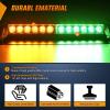 Nilight 12LED Traffic Advisor Strobe Light Bar Red Blue Emergency Warning Hazard Safety Dash Front/Rear Windshield Flashing Lights for Cars Trucks Police Firefighter Plow Construction Vehicles(Amber Green)