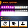Nilight 12LED Traffic Advisor Strobe Light Bar Red Blue Emergency Warning Hazard Safety Dash Front/Rear Windshield Flashing Lights for Cars Trucks Police Firefighter Plow Construction Vehicles(Purple White)