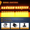 Nilight 12LED Traffic Advisor Strobe Light Bar Red Blue Emergency Warning Hazard Safety Dash Front/Rear Windshield Flashing Lights for Cars Trucks Police Firefighter Plow Construction Vehicles(Amber)