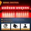Nilight 12LED Traffic Advisor Strobe Light Bar Red Blue Emergency Warning Hazard Safety Dash Front/Rear Windshield Flashing Lights for Cars Trucks Police Firefighter Plow Construction Vehicles(Red)