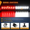 Nilight 12LED Traffic Advisor Strobe Light Bar Red Blue Emergency Warning Hazard Safety Dash Front/Rear Windshield Flashing Lights for Cars Trucks Police Firefighter Plow Construction Vehicles(Red White)