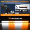 Nilight 144LED Traffic Advisor Strobe Light Bar with Controller Amber Emergency Warning Hazard Interior/Front/Rear Windshield Flashing for Cars Plow Trucks Construction Vehicles(Amber White)