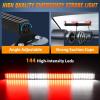 Nilight 144LED Traffic Advisor Strobe Light Bar with Controller Amber Emergency Warning Hazard Interior/Front/Rear Windshield Flashing for Cars Plow Trucks Construction Vehicles(Red White)