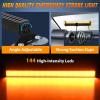Nilight 144LED Traffic Advisor Strobe Light Bar with Controller Amber Emergency Warning Hazard Interior/Front/Rear Windshield Flashing for Cars Plow Trucks Construction Vehicles(Amber)
