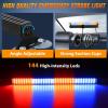 Nilight 144LED Traffic Advisor Strobe Light Bar with Controller Amber Emergency Warning Hazard Interior/Front/Rear Windshield Flashing for Cars Plow Trucks Construction Vehicles(Red Blue)