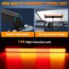 Nilight 144LED Traffic Advisor Strobe Light Bar with Controller Amber Emergency Warning Hazard Interior/Front/Rear Windshield Flashing for Cars Plow Trucks Construction Vehicles(Amber Red)