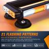 Nilight 14.5″ Amber White COB LED Strobe Rooftop Flashing Light Bar High Visibility Emergency Hazard Warning Beacon w/Magnetic Base for Safety Vehicles Trucks Pickup Cars Snowplow,2 Years Warranty