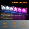 Nilight 24LED Emergency Strobe Traffic Advisor Light Bar 2 in 1 Amber White Dash Warning Safety Flashing Lights Front/Rear Windshield Construction Lights for Trucks Cars Plow Police Vehicles(Purple White 12LED)