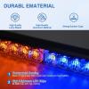 Nilight 24LED Emergency Strobe Traffic Advisor Light Bar 2 in 1 Amber White Dash Warning Safety Flashing Lights Front/Rear Windshield Construction Lights for Trucks Cars Plow Police Vehicles(Amber Blue 24LED)