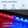 Nilight 24LED Emergency Strobe Traffic Advisor Light Bar 2 in 1 Amber White Dash Warning Safety Flashing Lights Front/Rear Windshield Construction Lights for Trucks Cars Plow Police Vehicles(Red Blue 24LED)