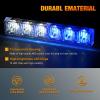Nilight 24LED Emergency Strobe Traffic Advisor Light Bar 2 in 1 Amber White Dash Warning Safety Flashing Lights Front/Rear Windshield Construction Lights for Trucks Cars Plow Police Vehicles(Blue White 12LED)
