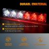 Nilight 24LED Emergency Strobe Traffic Advisor Light Bar 2 in 1 Amber White Dash Warning Safety Flashing Lights Front/Rear Windshield Construction Lights for Trucks Cars Plow Police Vehicles(Red White 12LED)