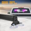 Nilight 40LED Amber Green Emergency Strobe Traffic Advisor Light Bar with Suction Cups Dash Safety Warning Hazard Flashing Lights Interior Front/Rear Windshield for Trucks Construction Vehicles(Purple White)
