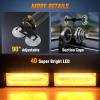 Nilight 40LED Amber Green Emergency Strobe Traffic Advisor Light Bar with Suction Cups Dash Safety Warning Hazard Flashing Lights Interior Front/Rear Windshield for Trucks Construction Vehicles(Amber)