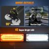 Nilight 40LED Amber Green Emergency Strobe Traffic Advisor Light Bar with Suction Cups Dash Safety Warning Hazard Flashing Lights Interior Front/Rear Windshield for Trucks Construction Vehicles(Amber White)
