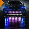 Nilight 6LED Emergency Strobe Lights 4PCS Ultra slim Surface Mount Hazard Caution Light bar 12-24V Sync Feature Warning Flashing kit for Truck Car Vehicle ATV SUV UTV Yellow and Blue(Purple and White)