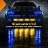 Nilight 6LED Emergency Strobe Lights 4PCS Ultra slim Surface Mount Hazard Caution Light bar 12-24V Sync Feature Warning Flashing kit for Truck Car Vehicle ATV SUV UTV Yellow and Blue(Amber White)