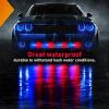 Nilight 6LED Emergency Strobe Lights 4PCS Ultra slim Surface Mount Hazard Caution Light bar 12-24V Sync Feature Warning Flashing kit for Truck Car Vehicle ATV SUV UTV Yellow and Blue(Red and Blue)
