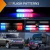 Nilight 6LED Emergency Strobe Lights 4PCS Ultra slim Surface Mount Hazard Caution Light bar 12-24V Sync Feature Warning Flashing kit for Truck Car Vehicle ATV SUV UTV Yellow and Blue(Red and Blue)