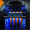Nilight 6LED Emergency Strobe Lights 4PCS Ultra slim Surface Mount Hazard Caution Light bar 12-24V Sync Feature Warning Flashing kit for Truck Car Vehicle ATV SUV UTV Yellow and Blue(Yellow and Blue)