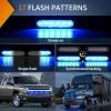 Nilight 6LED Emergency Strobe Lights 4PCS Ultra slim Surface Mount Hazard Caution Light bar 12-24V Sync Feature Warning Flashing kit for Truck Car Vehicle ATV SUV UTV Yellow and Blue(Blue)