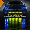 Nilight 6LED Emergency Strobe Lights 4PCS Ultra slim Surface Mount Hazard Caution Light bar 12-24V Sync Feature Warning Flashing kit for Truck Car Vehicle ATV SUV UTV Yellow and Blue(Amber Green)
