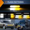 Nilight 6LED Emergency Strobe Lights 4PCS Ultra slim Surface Mount Hazard Caution Light bar 12-24V Sync Feature Warning Flashing kit for Truck Car Vehicle ATV SUV UTV Yellow and Blue(Amber White)