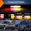 Nilight 6LED Emergency Strobe Lights 4PCS Ultra slim Surface Mount Hazard Caution Light bar 12-24V Sync Feature Warning Flashing kit for Truck Car Vehicle ATV SUV UTV Yellow and Blue(Red and Yellow)