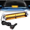 Nilight 12LED Traffic Advisor Strobe Light Bar Red Blue Emergency Warning Hazard Safety Dash Front/Rear Windshield Flashing Lights for Cars Trucks Police Firefighter Plow Construction Vehicles(Amber)