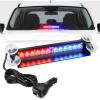 Nilight 12LED Traffic Advisor Strobe Light Bar Red Blue Emergency Warning Hazard Safety Dash Front/Rear Windshield Flashing Lights for Cars Trucks Police Firefighter Plow Construction Vehicles(Red Blue)