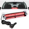 Nilight 12LED Traffic Advisor Strobe Light Bar Red Blue Emergency Warning Hazard Safety Dash Front/Rear Windshield Flashing Lights for Cars Trucks Police Firefighter Plow Construction Vehicles(Red)