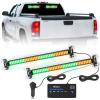 Nilight 144LED Traffic Advisor Strobe Light Bar with Controller Amber Emergency Warning Hazard Interior/Front/Rear Windshield Flashing for Cars Plow Trucks Construction Vehicles(Amber Green)