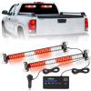 Nilight 144LED Traffic Advisor Strobe Light Bar with Controller Amber Emergency Warning Hazard Interior/Front/Rear Windshield Flashing for Cars Plow Trucks Construction Vehicles(Red White)