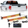 Nilight 144LED Traffic Advisor Strobe Light Bar with Controller Amber Emergency Warning Hazard Interior/Front/Rear Windshield Flashing for Cars Plow Trucks Construction Vehicles(Amber Red)