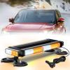 Nilight 14.5″ Amber White COB LED Strobe Rooftop Flashing Light Bar High Visibility Emergency Hazard Warning Beacon w/Magnetic Base for Safety Vehicles Trucks Pickup Cars Snowplow,2 Years Warranty
