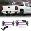Nilight 24LED Emergency Strobe Traffic Advisor Light Bar 2 in 1 Amber White Dash Warning Safety Flashing Lights Front/Rear Windshield Construction Lights for Trucks Cars Plow Police Vehicles(Purple White 12LED)