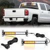 Nilight 24LED Emergency Strobe Traffic Advisor Light Bar 2 in 1 Amber White Dash Warning Safety Flashing Lights Front/Rear Windshield Construction Lights for Trucks Cars Plow Police Vehicles(Amber White 24LED)