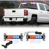 Nilight 24LED Emergency Strobe Traffic Advisor Light Bar 2 in 1 Amber White Dash Warning Safety Flashing Lights Front/Rear Windshield Construction Lights for Trucks Cars Plow Police Vehicles(Red Blue 12LED)