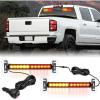 Nilight 24LED Emergency Strobe Traffic Advisor Light Bar 2 in 1 Amber White Dash Warning Safety Flashing Lights Front/Rear Windshield Construction Lights for Trucks Cars Plow Police Vehicles(Amber Red 24LED)