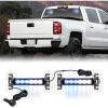Nilight 24LED Emergency Strobe Traffic Advisor Light Bar 2 in 1 Amber White Dash Warning Safety Flashing Lights Front/Rear Windshield Construction Lights for Trucks Cars Plow Police Vehicles(Blue White 12LED)