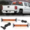 Nilight 24LED Emergency Strobe Traffic Advisor Light Bar 2 in 1 Amber White Dash Warning Safety Flashing Lights Front/Rear Windshield Construction Lights for Trucks Cars Plow Police Vehicles(Red 24LED)
