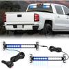 Nilight 24LED Emergency Strobe Traffic Advisor Light Bar 2 in 1 Amber White Dash Warning Safety Flashing Lights Front/Rear Windshield Construction Lights for Trucks Cars Plow Police Vehicles(Blue White 24LED)