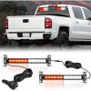 Nilight 24LED Emergency Strobe Traffic Advisor Light Bar 2 in 1 Amber White Dash Warning Safety Flashing Lights Front/Rear Windshield Construction Lights for Trucks Cars Plow Police Vehicles(Red White 24LED)