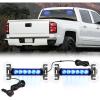 Nilight 24LED Emergency Strobe Traffic Advisor Light Bar 2 in 1 Amber White Dash Warning Safety Flashing Lights Front/Rear Windshield Construction Lights for Trucks Cars Plow Police Vehicles(Blue 12LED)