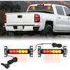 Nilight 24LED Emergency Strobe Traffic Advisor Light Bar 2 in 1 Amber White Dash Warning Safety Flashing Lights Front/Rear Windshield Construction Lights for Trucks Cars Plow Police Vehicles(Amber Red 12LED)