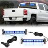 Nilight 24LED Emergency Strobe Traffic Advisor Light Bar 2 in 1 Amber White Dash Warning Safety Flashing Lights Front/Rear Windshield Construction Lights for Trucks Cars Plow Police Vehicles(Blue 24LED)