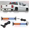 Nilight 24LED Emergency Strobe Traffic Advisor Light Bar 2 in 1 Amber White Dash Warning Safety Flashing Lights Front/Rear Windshield Construction Lights for Trucks Cars Plow Police Vehicles(Red Blue 24LED)