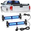Nilight 40LED Amber Green Emergency Strobe Traffic Advisor Light Bar with Suction Cups Dash Safety Warning Hazard Flashing Lights Interior Front/Rear Windshield for Trucks Construction Vehicles(Blue)