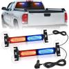 Nilight 40LED Amber Green Emergency Strobe Traffic Advisor Light Bar with Suction Cups Dash Safety Warning Hazard Flashing Lights Interior Front/Rear Windshield for Trucks Construction Vehicles(Blue Red)